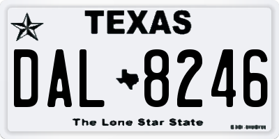 TX license plate DAL8246