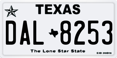 TX license plate DAL8253
