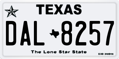 TX license plate DAL8257