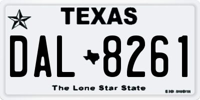 TX license plate DAL8261