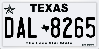 TX license plate DAL8265