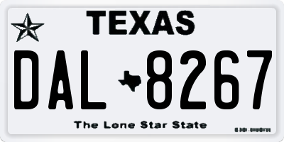 TX license plate DAL8267