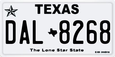 TX license plate DAL8268