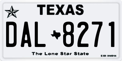 TX license plate DAL8271