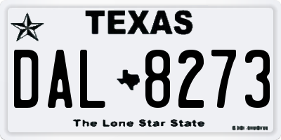 TX license plate DAL8273