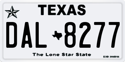 TX license plate DAL8277