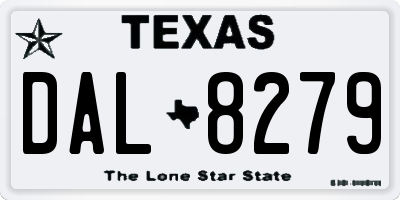 TX license plate DAL8279