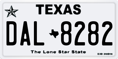 TX license plate DAL8282