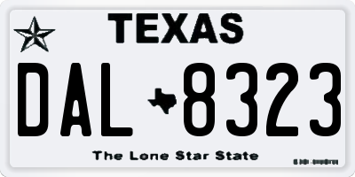 TX license plate DAL8323