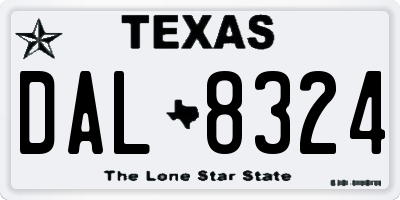 TX license plate DAL8324