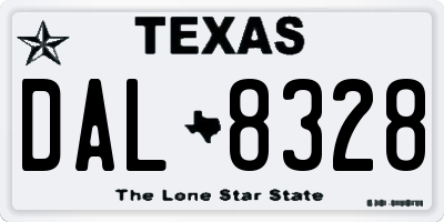 TX license plate DAL8328