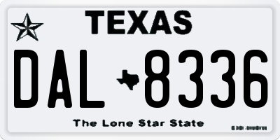 TX license plate DAL8336