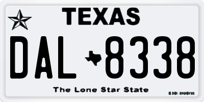 TX license plate DAL8338