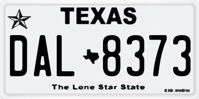 TX license plate DAL8373