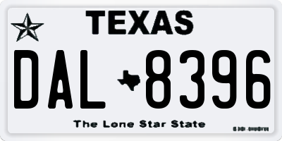 TX license plate DAL8396