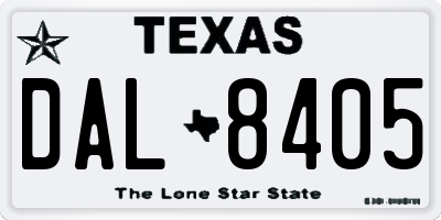 TX license plate DAL8405