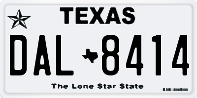 TX license plate DAL8414