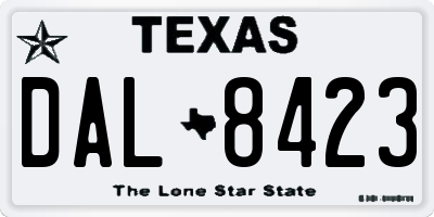 TX license plate DAL8423