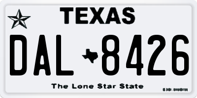 TX license plate DAL8426