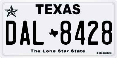 TX license plate DAL8428