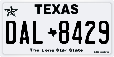 TX license plate DAL8429