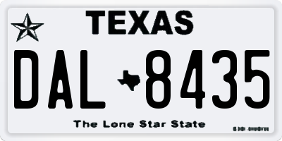 TX license plate DAL8435