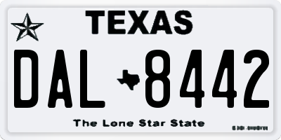 TX license plate DAL8442