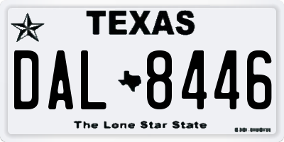 TX license plate DAL8446