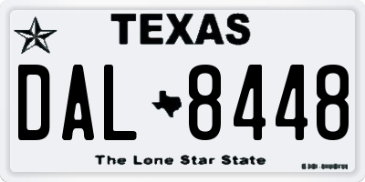 TX license plate DAL8448