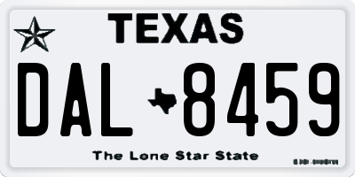 TX license plate DAL8459