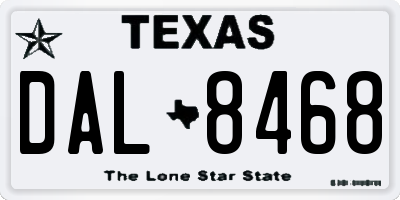 TX license plate DAL8468