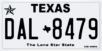 TX license plate DAL8479