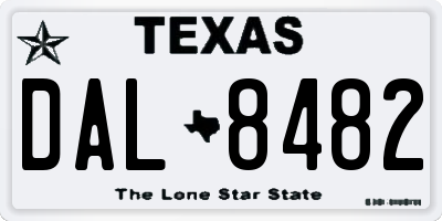 TX license plate DAL8482