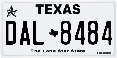 TX license plate DAL8484