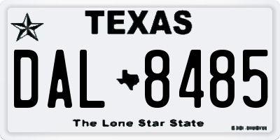 TX license plate DAL8485