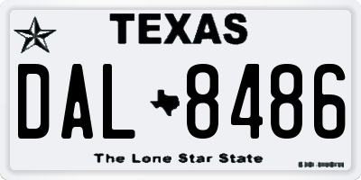 TX license plate DAL8486