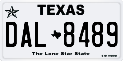 TX license plate DAL8489