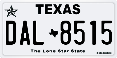 TX license plate DAL8515