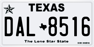 TX license plate DAL8516