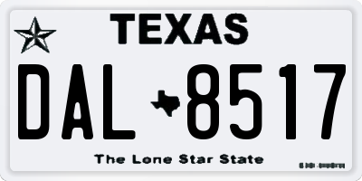 TX license plate DAL8517