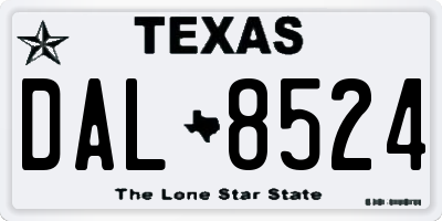 TX license plate DAL8524