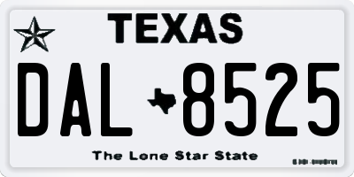 TX license plate DAL8525