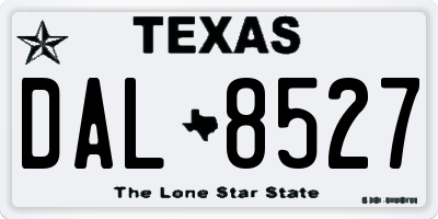 TX license plate DAL8527