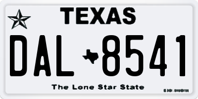 TX license plate DAL8541
