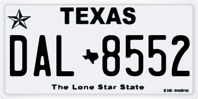 TX license plate DAL8552