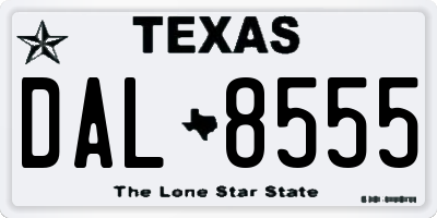TX license plate DAL8555
