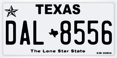 TX license plate DAL8556