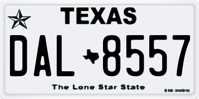 TX license plate DAL8557