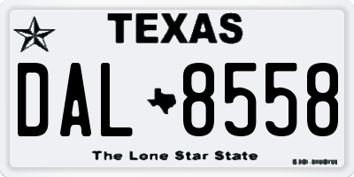 TX license plate DAL8558