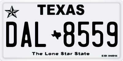 TX license plate DAL8559